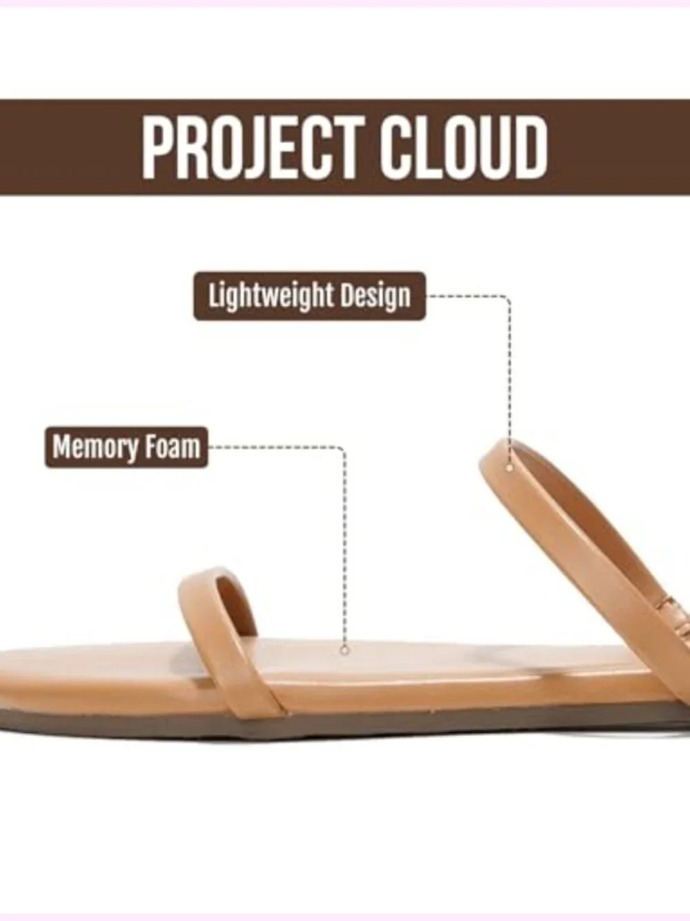 Memory Foam Insole Eco-Crafted Leather Double Strap Slide Sandals
